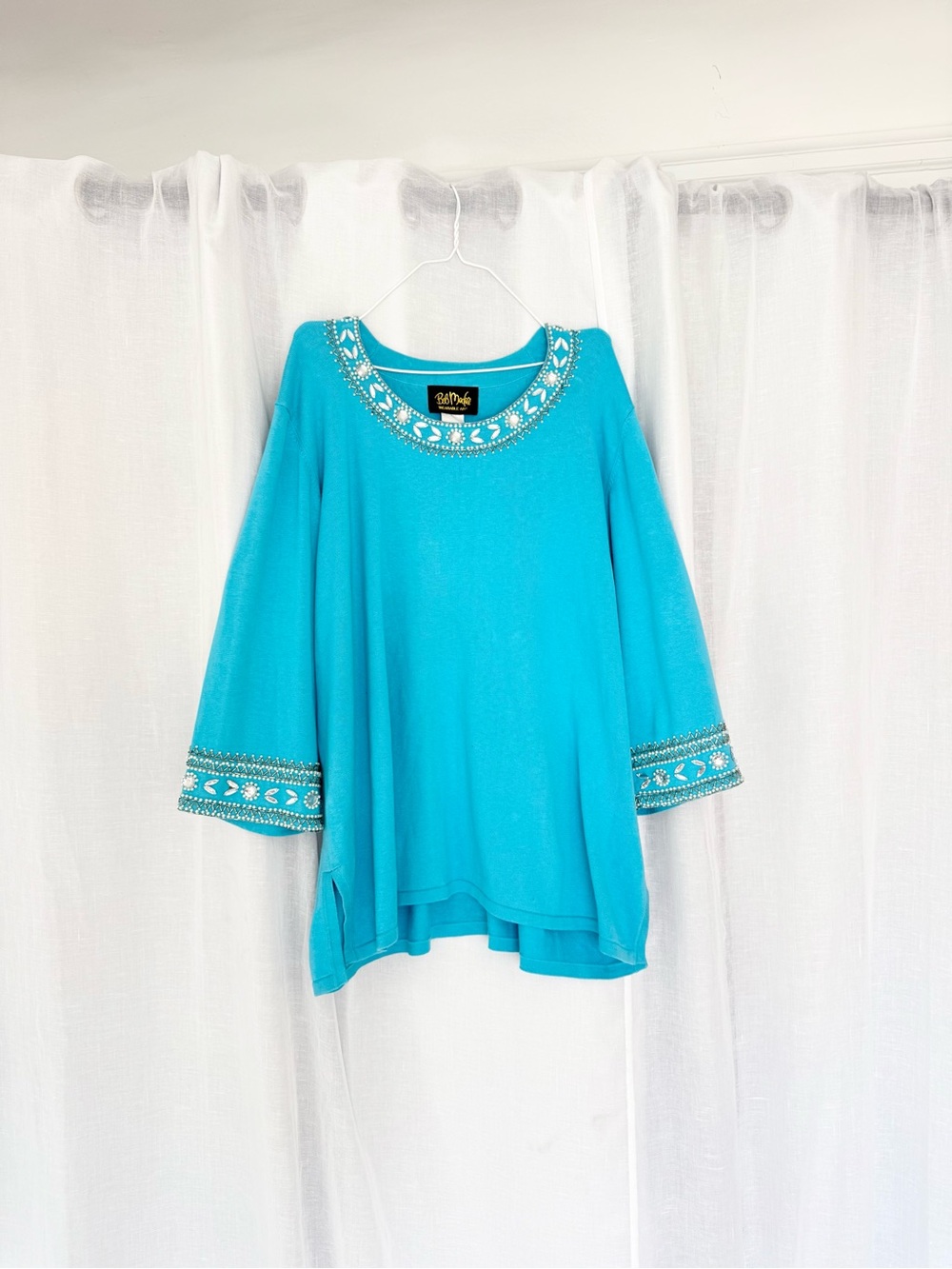 ✦ glam vintage 90s beaded tunic top / mini dress✦ - Picture 3 of 10